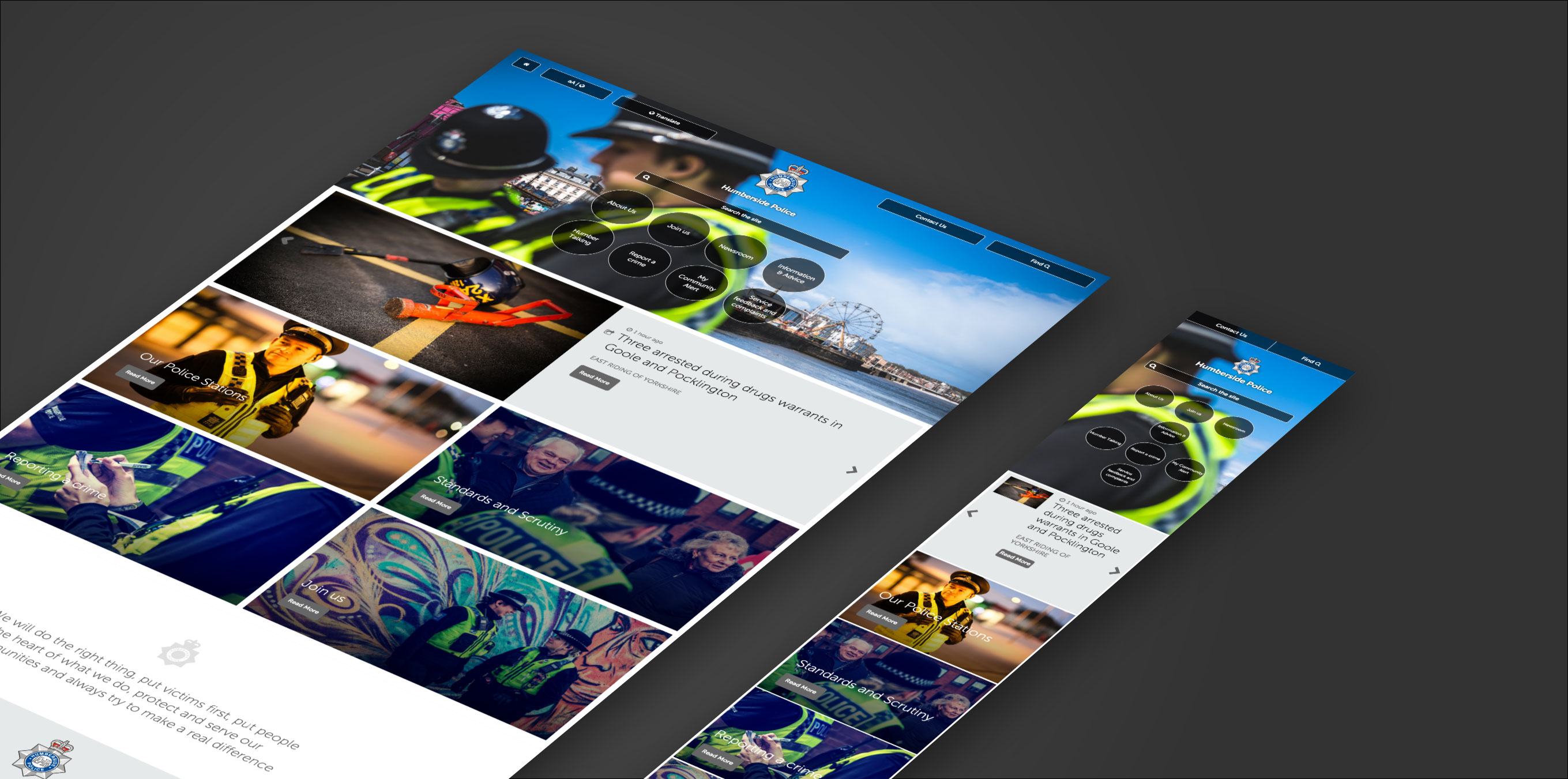 Humberside Police Website Visuals
